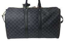 Load image into Gallery viewer, 新品同様 LOUISVUITTON ルイヴィトン キーポルバンドリエール45 ボストンバッグ N41418 ダミエグラフィット ブラック 中古 4b000833