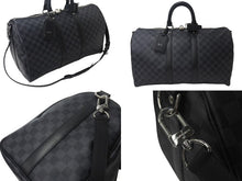 Load image into Gallery viewer, 新品同様 LOUISVUITTON ルイヴィトン キーポルバンドリエール45 ボストンバッグ N41418 ダミエグラフィット ブラック 中古 4b000833