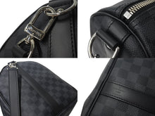Load image into Gallery viewer, 新品同様 LOUISVUITTON ルイヴィトン キーポルバンドリエール45 ボストンバッグ N41418 ダミエグラフィット ブラック 中古 4b000833