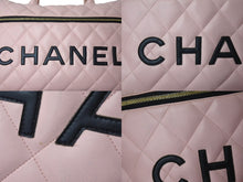 Load image into Gallery viewer, 極美品 CHANEL シャネル ボストンバッグ 3番台 キルティング ピンク ロゴ カーフスキン ゴールド金具 中古 4b000100