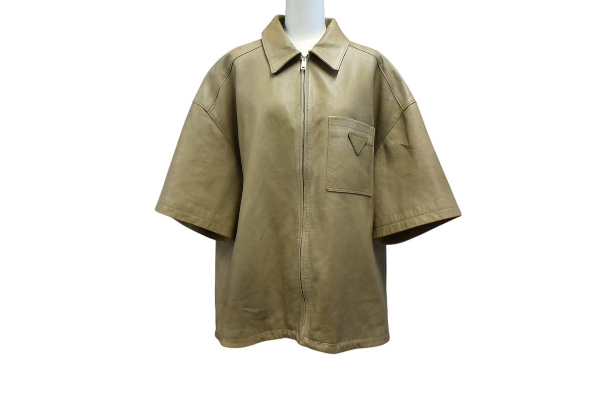 PRADA プラダ ヴィンテージ アーカイブ レザーシャツ キャメル カーフ PRADA プラダ ヴィンテージ アーカイブ レザーシャツ キャメル