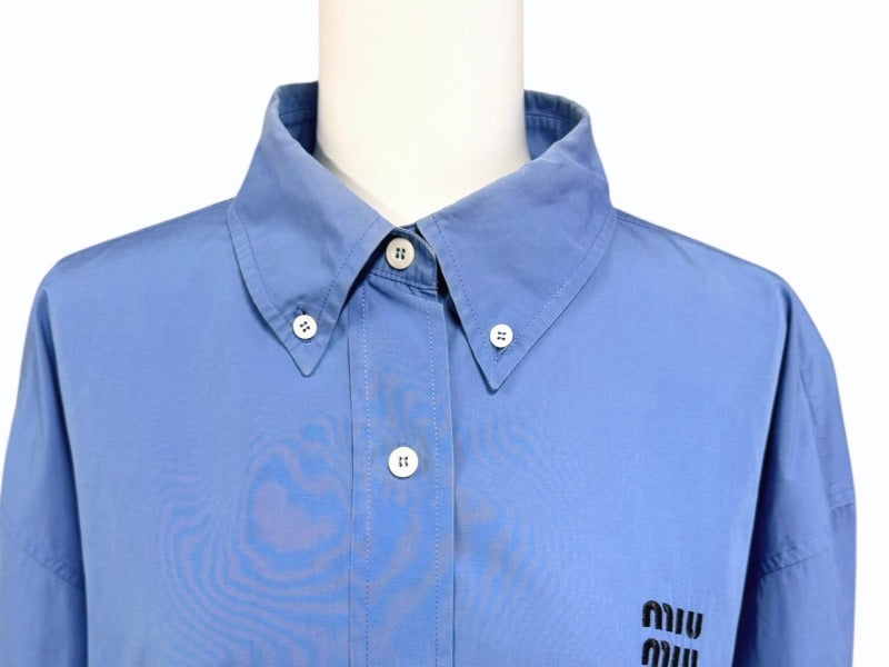 MIUMIU ミュウミュウ ポプリン 長袖ボタンダウンシャツ MK1626