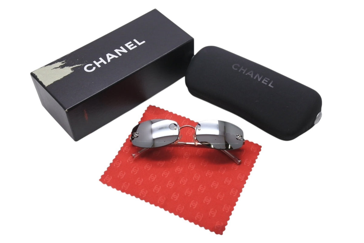 極美品 CHANEL シャネル リムレス サングラス メガネ アイウェア