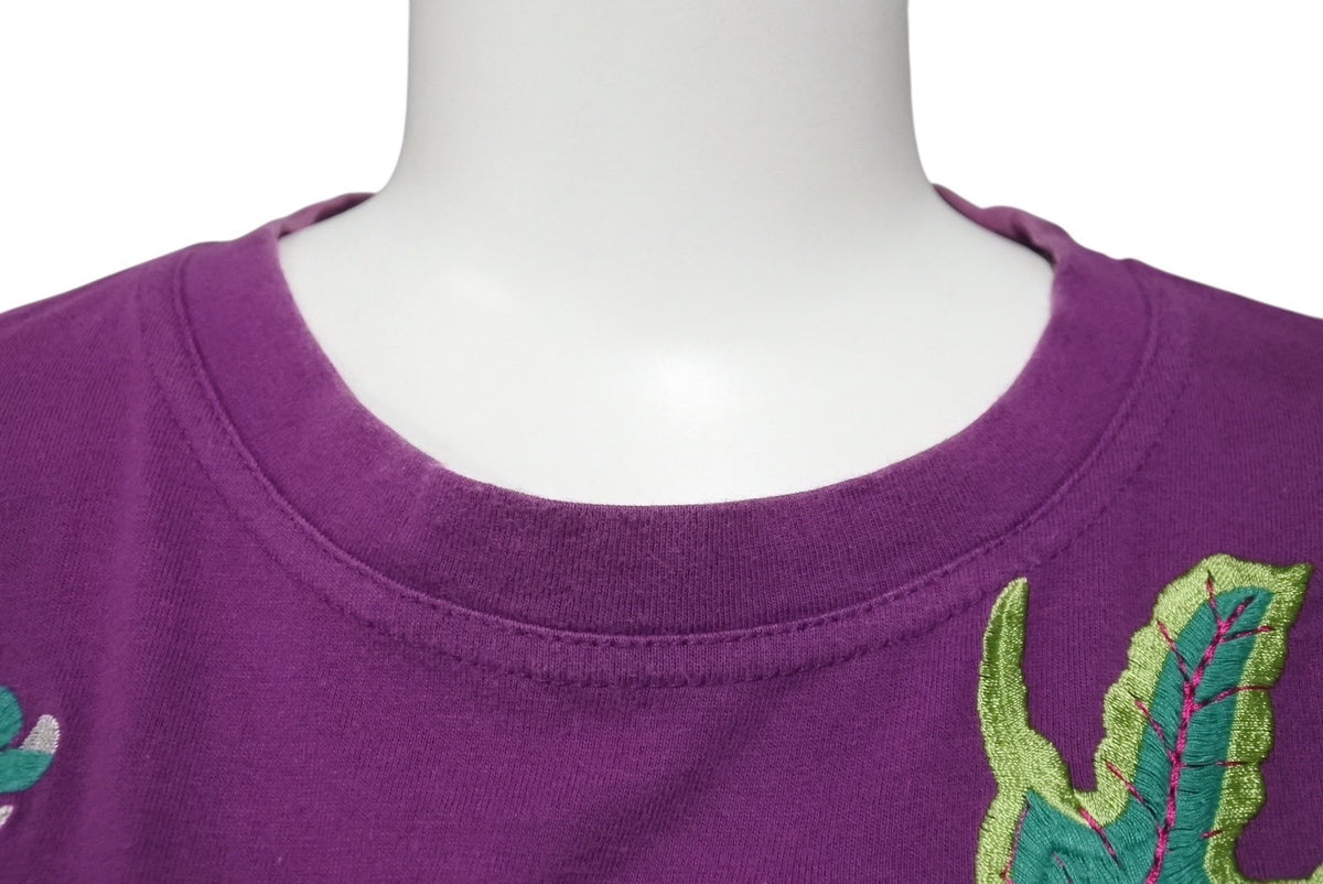 Christian Dior - Christian Dior クリスチャンディオール 半袖Tシャツ 3H16155021 サイズ42 シニール 刺繍 パープル マルチカラー 良品 中古 4b001881 Christian Dior クリスチャンディオール 半袖Tシャツ 3H16155021