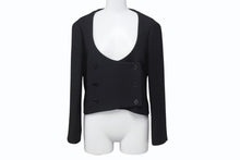 Load image into Gallery viewer, 極美品 CHRISTIANDIOR クリスチャンディオール クロップドテーラードジャケット 7H21201A1162 ウール シルク ブラック サイズ36 中古 4b003295