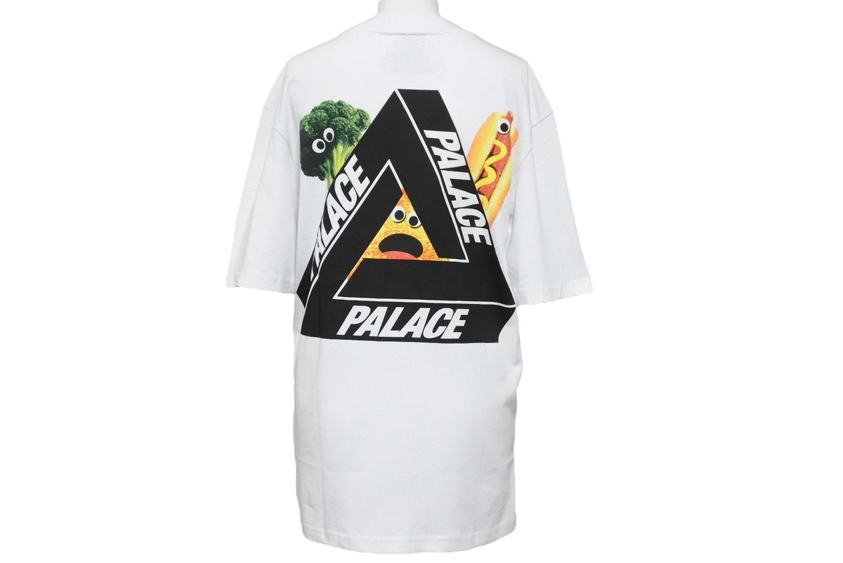 PALACE - PALACE パレス 半袖Ｔシャツ RN150137 食べ物柄 コットン ホワイト ブルー サイズS ユニセックス 美品 中古 49101 PALACE パレス 半袖Tシャツ RN150137 食べ物柄 コットン