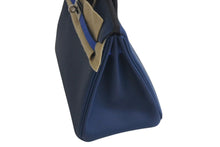 Load image into Gallery viewer, 新品未使用 HERMES エルメス バーキン25 K刻印 ブラック ディープブルー ブルーイドラ エプソン シルバー金具 中古 4c075532