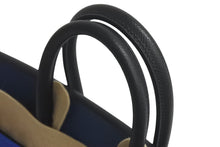 Load image into Gallery viewer, 新品未使用 HERMES エルメス バーキン25 K刻印 ブラック ディープブルー ブルーイドラ エプソン シルバー金具 中古 4c075532