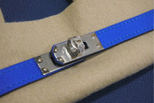 Load image into Gallery viewer, 新品未使用 HERMES エルメス バーキン25 K刻印 ブラック ディープブルー ブルーイドラ エプソン シルバー金具 中古 4c075532