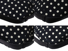 Load image into Gallery viewer, YVES SAINT LAURENT イヴサンローラン ポルカドット モンバサ ホーボー ハンドバッグ ブラック 水玉 コットン レザー 鹿角 ワンショルダー 135202 美品 中古 4c075686