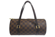 Load image into Gallery viewer, LOUIS VUITTON ルイヴィトン パピヨンPM 26 ハンドバック ダミエ N51304 筒型 ドラム型 エベヌ ブラウン 美品 中古 4c075697