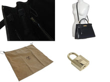 Load image into Gallery viewer, HERMES エルメス ケリー32 外縫い ブラック ◽︎B刻印 カーフスキン ゴールド金具 ハンドバッグ 2WAY 美品 中古 4c075744