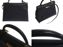 Load image into Gallery viewer, HERMES エルメス ケリー32 外縫い ブラック ◽︎B刻印 カーフスキン ゴールド金具 ハンドバッグ 2WAY 美品 中古 4c075744