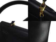 Load image into Gallery viewer, HERMES エルメス ケリー32 外縫い ブラック ◽︎B刻印 カーフスキン ゴールド金具 ハンドバッグ 2WAY 美品 中古 4c075744