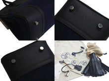 Load image into Gallery viewer, 新品未使用 HERMES エルメス バーキン25 ゴーチーム キャバン ブルーニュイ ブラック フェルト スイフト シルバー金具 中古 4c075836
