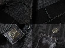 Load image into Gallery viewer, FENDI フェンディ マンマバケット ズッカ柄 ワンショルダーバッグ ハンドバッグ カシミア グレー シルバー金具 美品 中古 4c075888
