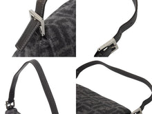 Load image into Gallery viewer, FENDI フェンディ マンマバケット ズッカ柄 ワンショルダーバッグ ハンドバッグ カシミア グレー シルバー金具 美品 中古 4c075888