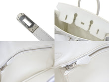 Load image into Gallery viewer, 新品同様 HERMES エルメス バーキン25 ハンドバッグ □L刻印 ホワイト ヴォーエプソン シルバー金具 中古 4b000006