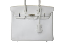 Load image into Gallery viewer, 新品同様 HERMES エルメス バーキン25 ハンドバッグ □L刻印 ホワイト ヴォーエプソン シルバー金具 中古 4b000006