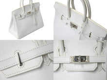 Load image into Gallery viewer, 新品同様 HERMES エルメス バーキン25 ハンドバッグ □L刻印 ホワイト ヴォーエプソン シルバー金具 中古 4b000006