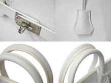 Load image into Gallery viewer, 新品同様 HERMES エルメス バーキン25 ハンドバッグ □L刻印 ホワイト ヴォーエプソン シルバー金具 中古 4b000006