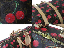 Load image into Gallery viewer, 新品同様 LOUIS VUITTON ルイヴィトン キーポル45 ボストンバッグ M95011 モノグラムチェリー 村上隆 PVC レザー 中古 4b000316