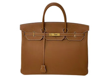 Load image into Gallery viewer, 新品同様品 HERMES エルメス バーキン40 ゴールド トゴ 40cm W刻印 シルバー金具 ハンドバッグ 中古 4b000425