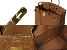 Load image into Gallery viewer, 新品同様品 HERMES エルメス バーキン40 ゴールド トゴ 40cm W刻印 シルバー金具 ハンドバッグ 中古 4b000425