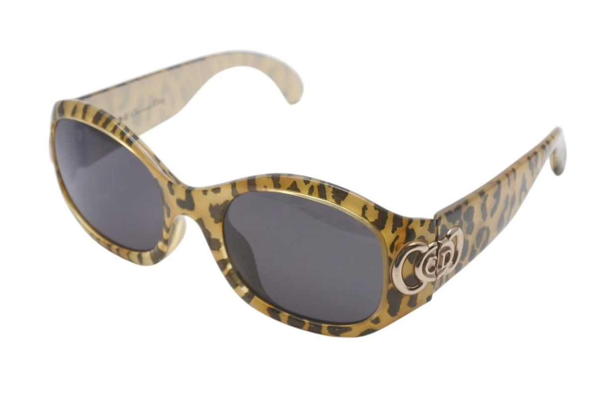 極 美品 ケース付き クリスチャンディオール CD サングラス レオパード柄 極 美品 ケース付 Christian Dior ディオール CD ロゴ