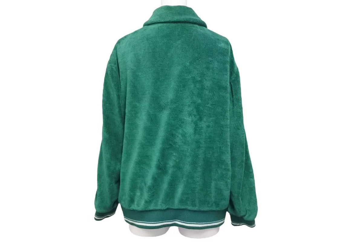 MIU MIU - MIUMIU ミュウミュウ 21年 グリーン パイル ジップジャケット ML694 サイズ38 ブラウン 美品 中古 4b000577 MIUMIU ミュウミュウ 21年 グリーン パイル ジップジャケット