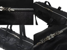 Load image into Gallery viewer, CHROME HEARTS クロムハーツ DUFFLE TINY タイニーダッフル ボストンバッグ ダガージップ レザー シルバ−925 ブラック 美品 中古 4b000810