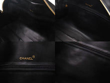 Load image into Gallery viewer, 極美品 CHANEL シャネル ボストンバッグ 3番台 キルティング ブラック ロゴ カーフスキン ゴールド金具 中古 4b001142