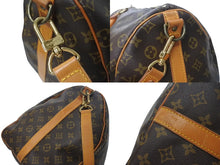 画像をギャラリービューアに読み込む, LOUIS VUITTON ルイヴィトン キーポルバンドリエール55 M41414 モノグラム PVC ヌメ革 ブラウン 美品 中古 4b001248
