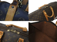 画像をギャラリービューアに読み込む, LOUIS VUITTON ルイヴィトン キーポルバンドリエール55 M41414 モノグラム PVC ヌメ革 ブラウン 良品 中古 4b001249