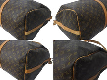 画像をギャラリービューアに読み込む, LOUIS VUITTON ルイヴィトン キーポルバンドリエール55 M41414 モノグラム PVC ヌメ革 ブラウン 良品 中古 4b001249
