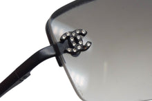 Load image into Gallery viewer, CHANEL シャネル リムレス サングラス 4093-B C.170/11 A71152 サイズ56□16 130 ココマーク ラインストーン ブラック 美品 中古 4b001976