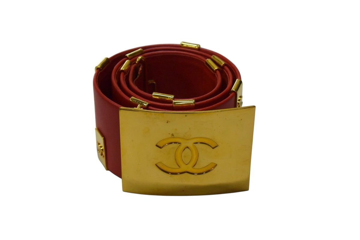 【シャネル CHANEL 】ココマーク レザー ベルト ヴィンテージ CHANEL (シャネル) ヴィンテージ デカココ ココマーク レザー