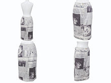 Load image into Gallery viewer, 極美品 CHRISTIAN DIOR クリスチャンディオール ジョンガリアーノ ニュースペーパー スカート ホワイト ブラック 中古 4b002057