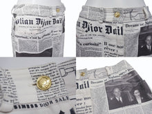 Load image into Gallery viewer, 極美品 CHRISTIAN DIOR クリスチャンディオール ジョンガリアーノ ニュースペーパー スカート ホワイト ブラック 中古 4b002057