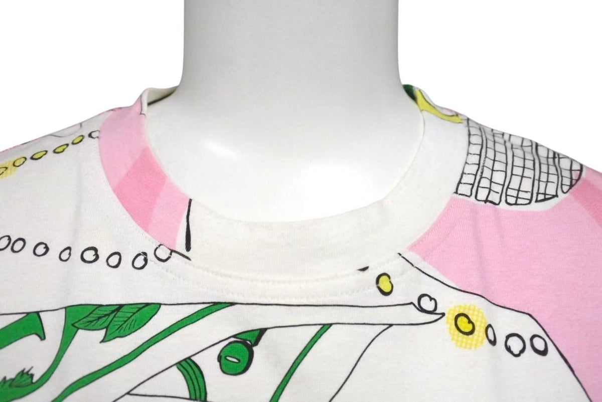 Christian Dior - Christian Dior クリスチャンディオール ガリアーノ期 総柄 Tシャツ カットソー サドル 1E12055214 レディース ホワイト マルチカラー サイズ US 6 中古 4b002082 Christian Dior クリスチャンディオール ガリアーノ期 総柄 T
