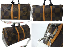 Load image into Gallery viewer, LOUIS VUITTON ルイヴィトン NIGO キーポールバンドリエール50 ボストンバッグ N40360 ブラウン ダミエグラフィット サイズ50 美品 中古 4b002163