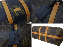 Load image into Gallery viewer, LOUIS VUITTON ルイヴィトン NIGO キーポールバンドリエール50 ボストンバッグ N40360 ブラウン ダミエグラフィット サイズ50 美品 中古 4b002163