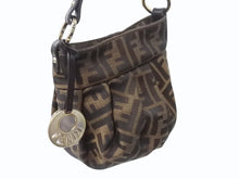 Load image into Gallery viewer, 新品同様 FENDI フェンディ ミニハンドバッグ ズッカ柄 モノグラム 8BK044 キャンバス レザー ブラウン ゴールド金具 中古 4b002213