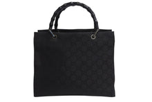 Load image into Gallery viewer, GUCCI グッチ ハンドバッグ 0021010 GGスプリームキャンバス バンブー ブラック シルバー金具 イタリア製 良品 中古 4b002280