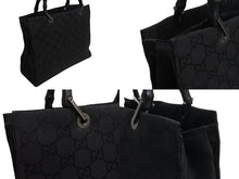 Load image into Gallery viewer, GUCCI グッチ ハンドバッグ 0021010 GGスプリームキャンバス バンブー ブラック シルバー金具 イタリア製 良品 中古 4b002280
