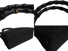 Load image into Gallery viewer, GUCCI グッチ ハンドバッグ 0021010 GGスプリームキャンバス バンブー ブラック シルバー金具 イタリア製 良品 中古 4b002280