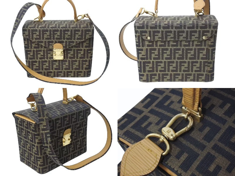 FENDI ズッカ バニティバッグ キャンバス ショルダー