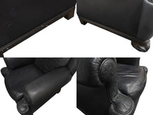 Load image into Gallery viewer, CHROMEHEARTS クロムハーツ ソファ 椅子 セメタリー クロスパッチ 希少 エボニーウッド レザー ブラック 美品 中古 4b002730