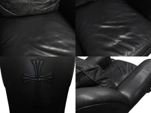Load image into Gallery viewer, CHROMEHEARTS クロムハーツ ソファ 椅子 セメタリー クロスパッチ 希少 エボニーウッド レザー ブラック 美品 中古 4b002730