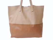 Load image into Gallery viewer, MIUMIU ミュウミュウ トートバッグ ハンドバッグ バイカラー レザー ブラウン ライトブラウン ゴールド金具 美品 中古 4b002851